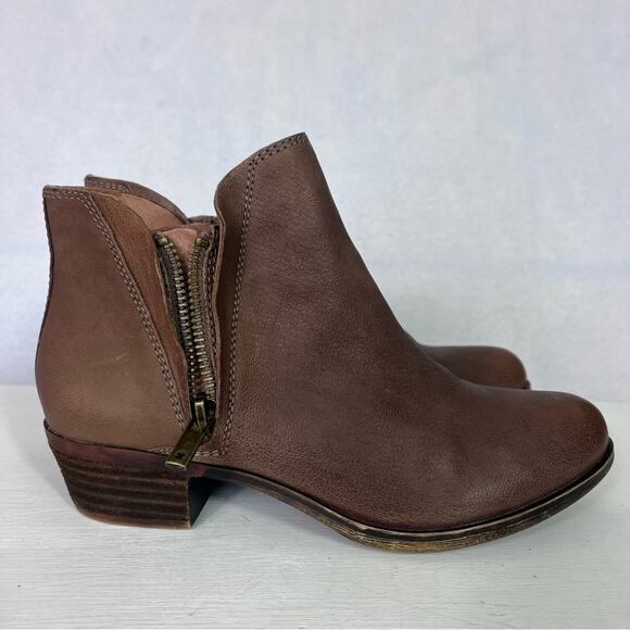 Lucky Brand Boots Womens 6M/36 Brenon Leather Round Toe Side Zipper Ankle - Picture 15 of 16